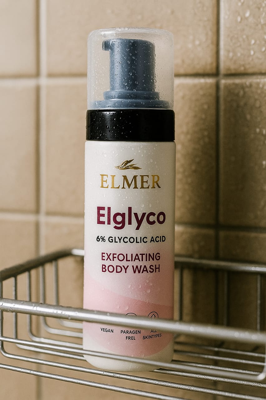 Elglyco-body wash, glycolic acid, exfoliation, Skincare