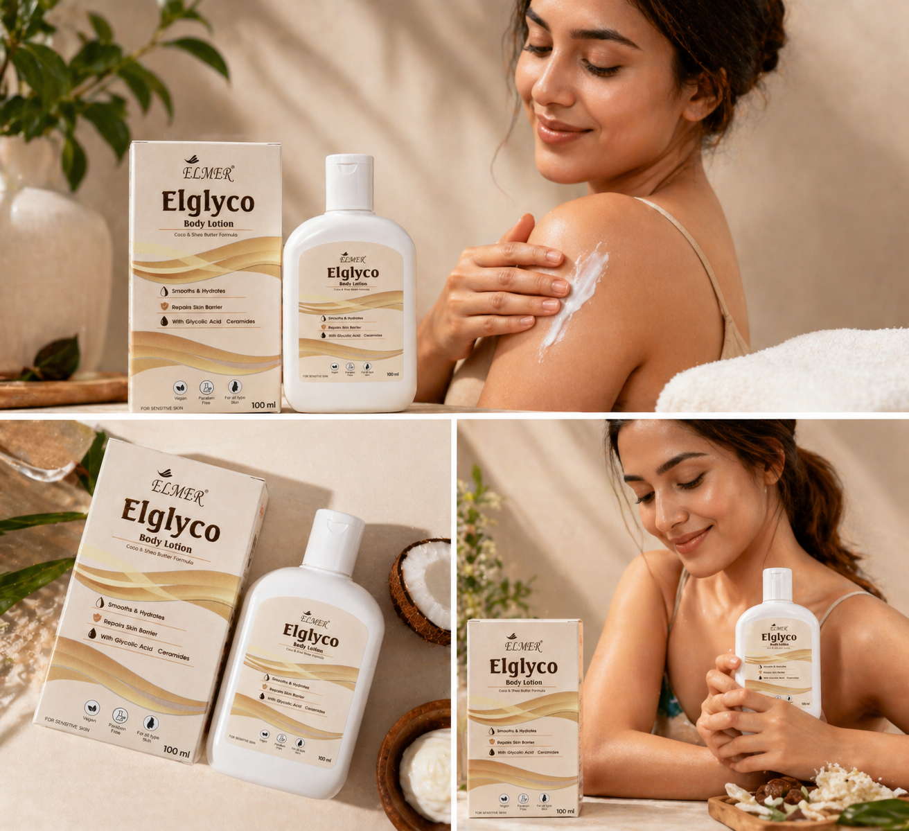 Elglyco Body Lotion with Glycolic Acid & Ceramides | Deep Hydration & Skin Repair |