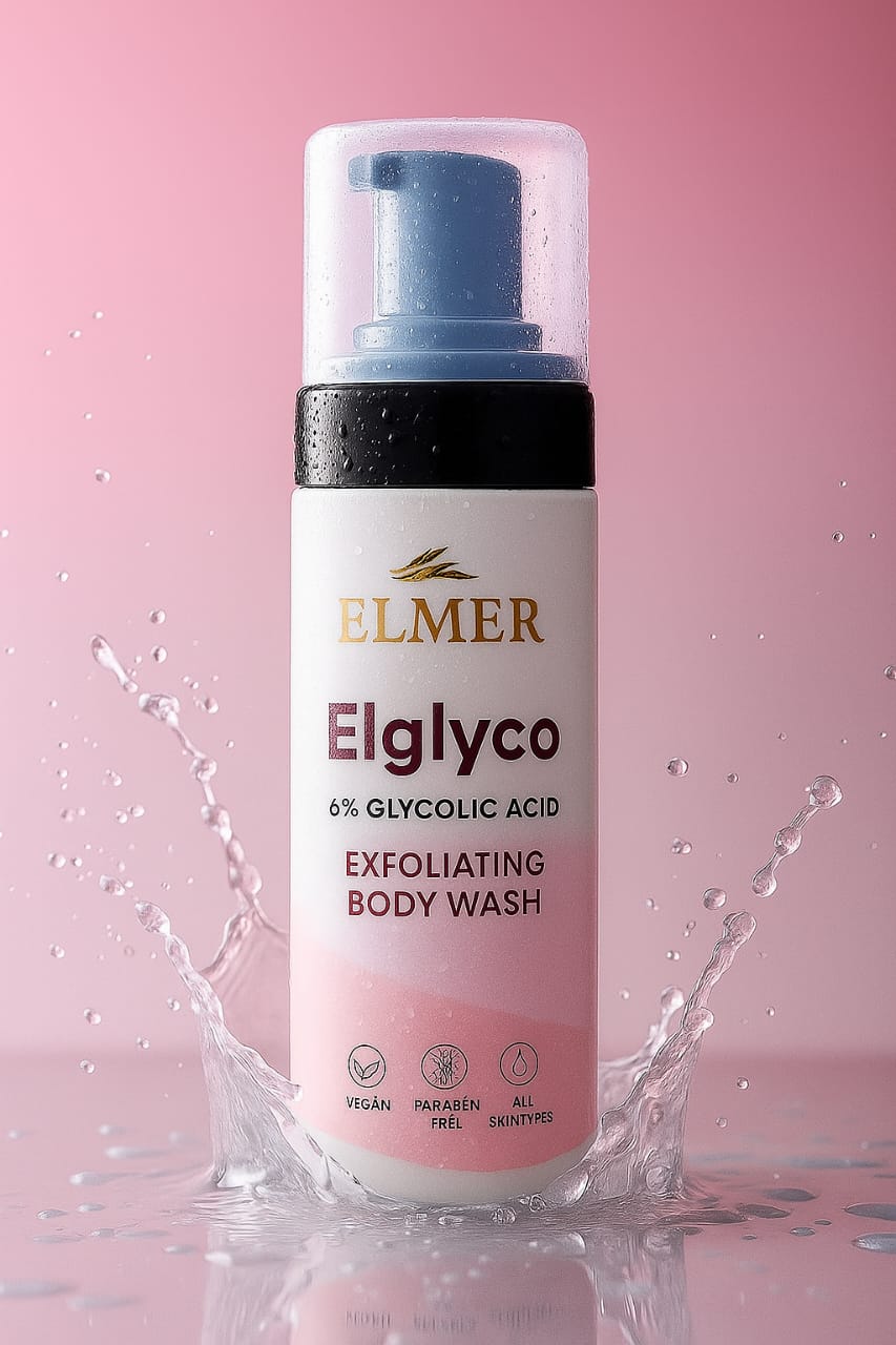 Elglyco-body wash, glycolic acid, exfoliation, Skincare