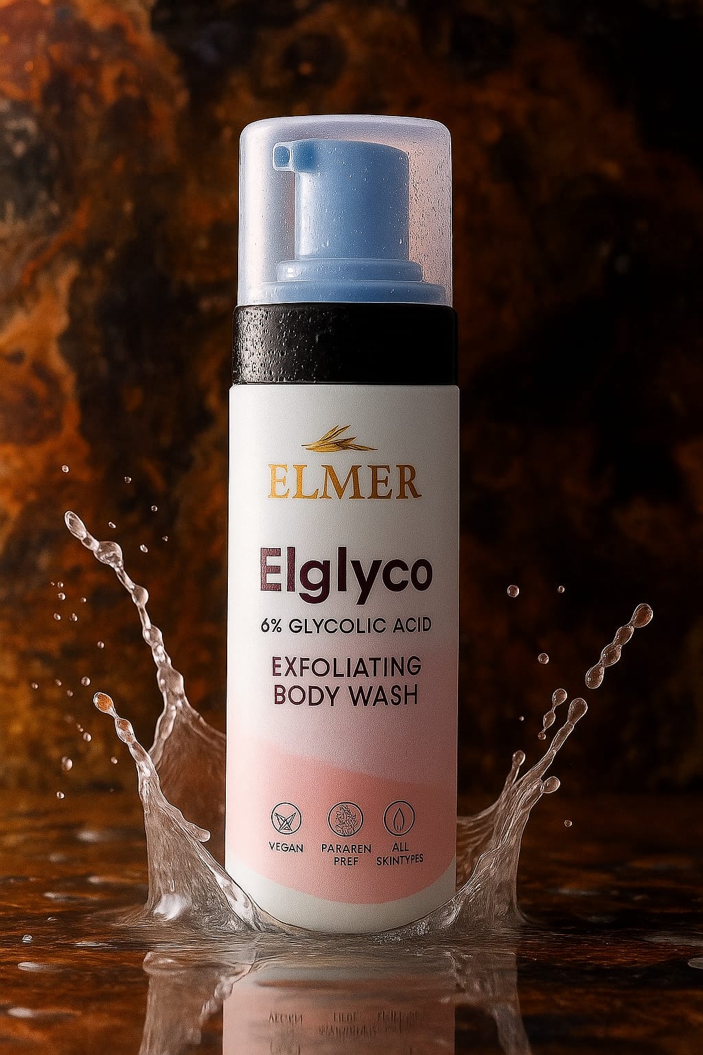 Elglyco-body wash, glycolic acid, exfoliation, Skincare