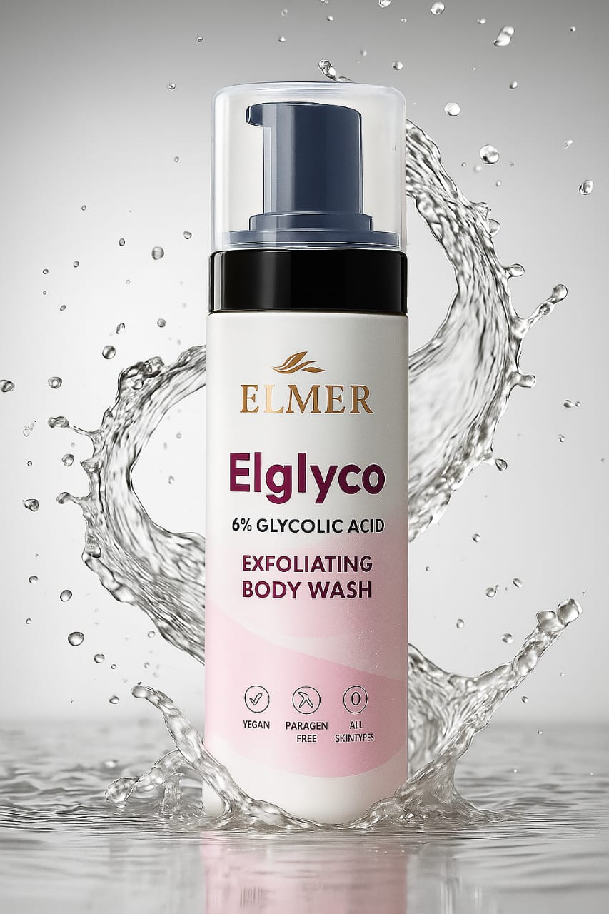 Elglyco-body wash, glycolic acid, exfoliation, Skincare