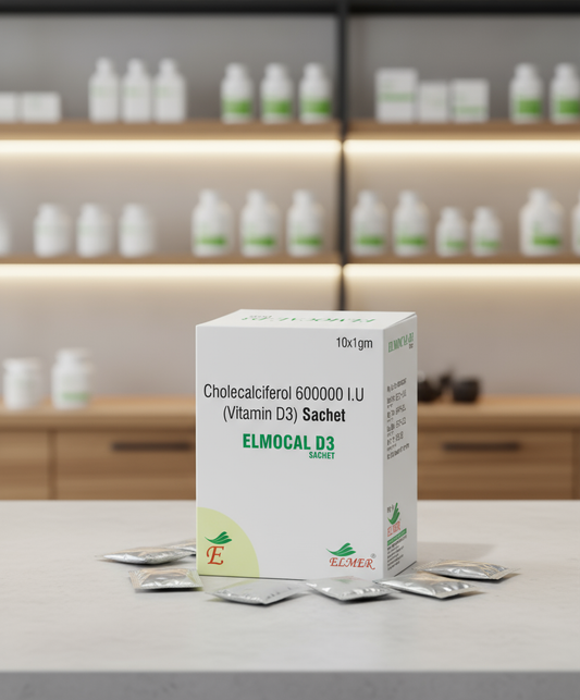 ELMCOAL D3 SACHETS | Cholecalciferol Granules For Bone and Joint Care | Vitamin D3 Supplement | Pack of 10 Sachets (1 BOX)